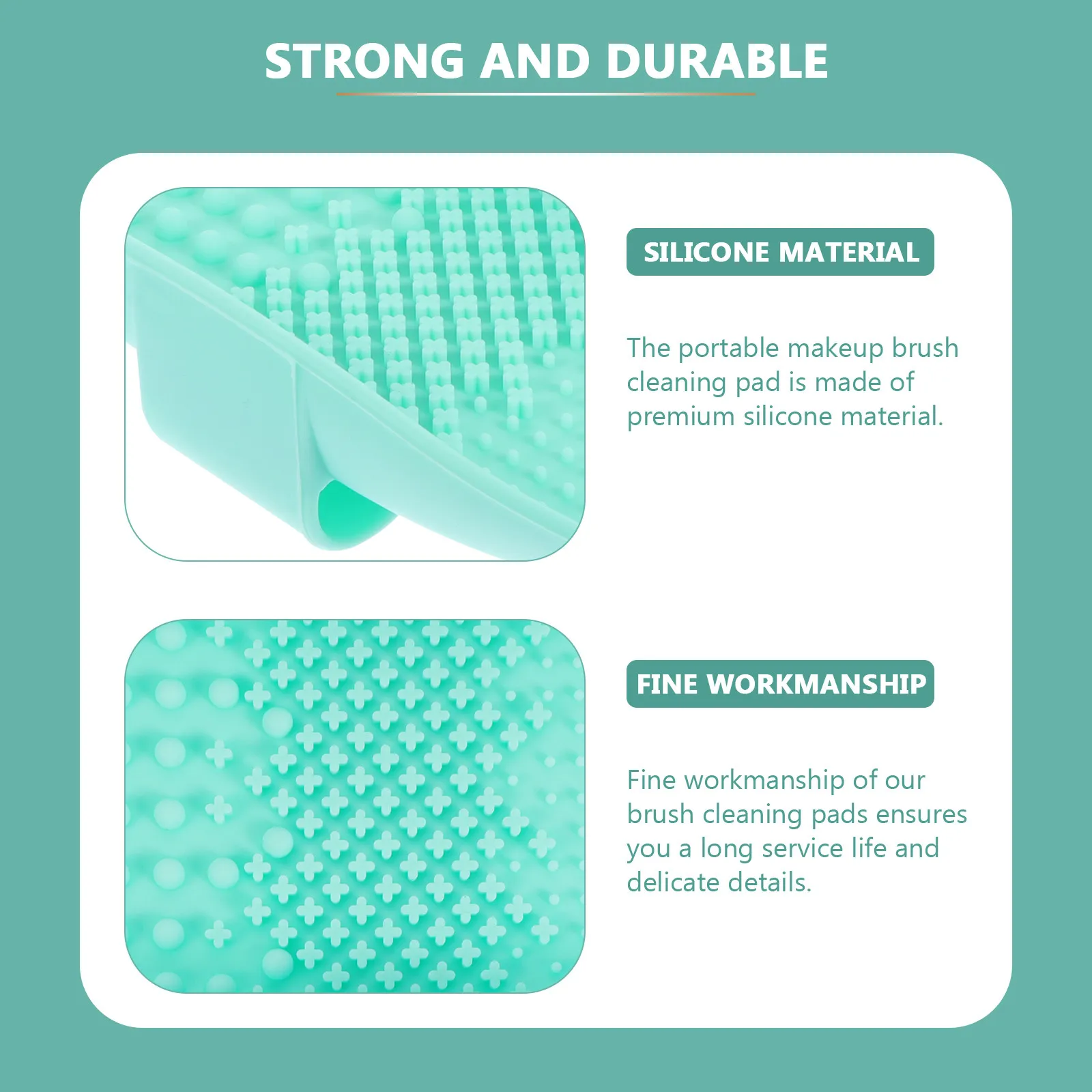 2Pcs Silicone Makeup Brush Scrubber Cleaning Mat Portable Beauty Brush Cleaner Reusable Eco Friendly Non Slip Surface Fast
