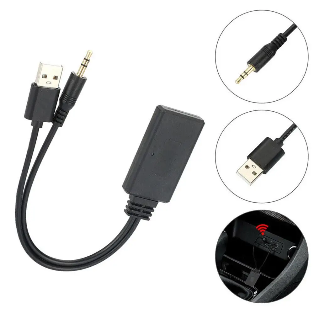 Receiver Adapter Wireless Bluetooth 5.0 Adapter USB + 3.5mm Jack Stereo Audio For Car AUX Speaker Headphone Reciever Handsfree