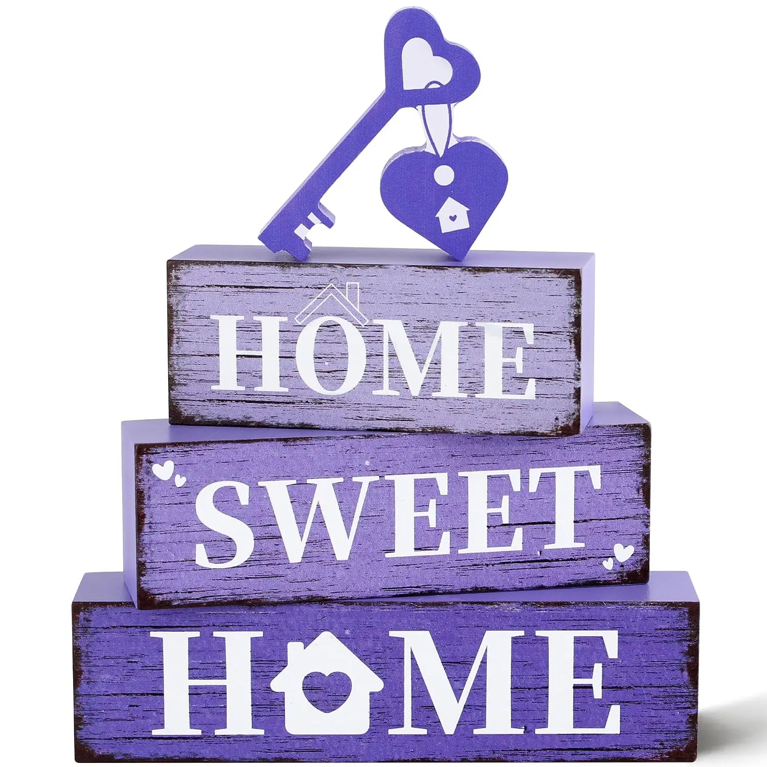 4Pcs Farmhouse Wooden Tiered Tray Decor Retro Rustic Table Centerpiece for Kitchen Shelf Office