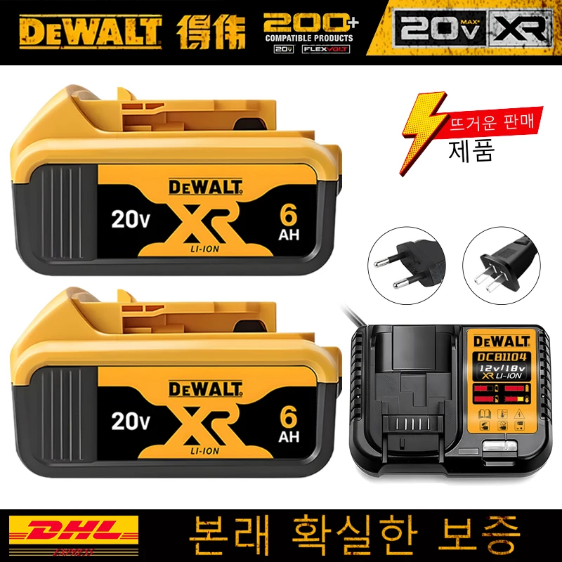 Оригинальный аккумулятор DEWALT, 20 В, 6 Ач, литий-ионный аккумулятор, DEWALT, DCB115, DCB118, быстрая зарядка, аккумулятор для инструментов DEWALT