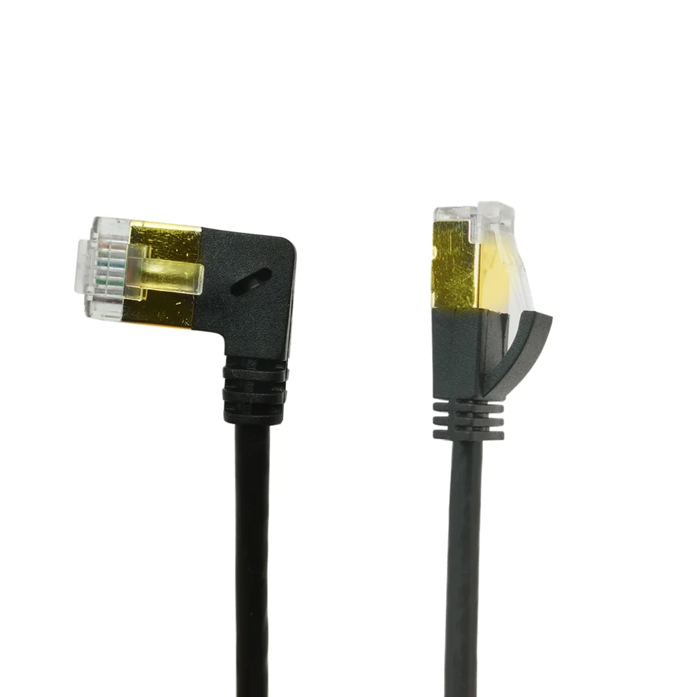 Cat7 Lan Cable UTP RJ45 Network Cable Ethernet Thin Cable RJ 45 for Cat6 Compatible Patch Cord 90 Degree Right Angle