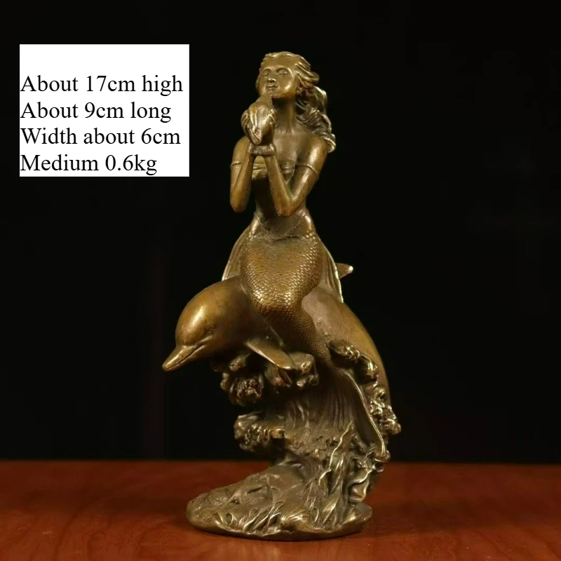 

Exquisitely crafted vintage bronze European-style daughter of the sea high-end living room desktop home furnishings crafts