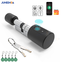 Euro Home Door Smart Lock Cylinder with Tuya Bluetooth Digital IC Card Fingerprint Keys Unlock Adjustable Core Electronic Locks