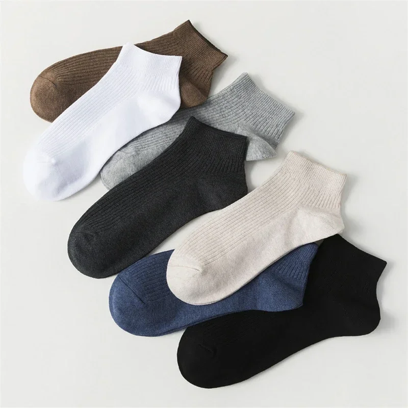 Men's Socks Low-cut Short High Quality Breathable Ankle Socks Deodorant Summer Solid Color Thin Classic Socks Male Casual Comfy