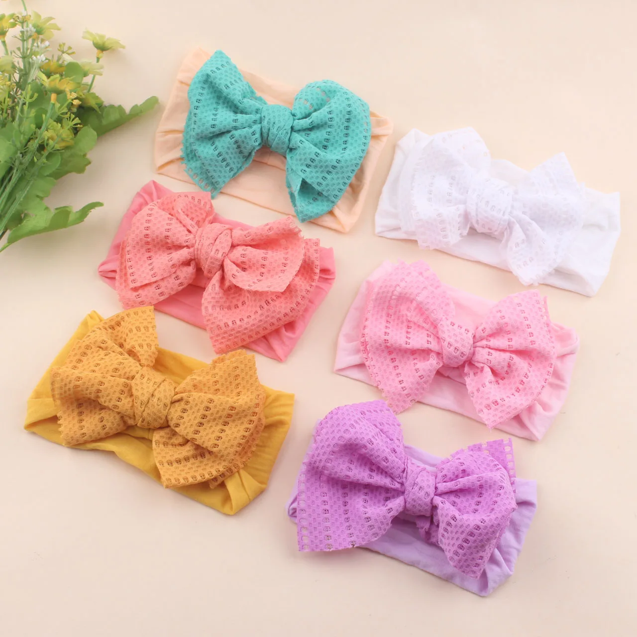 

1PCS Baby Nylon Headbands Hairbands Hair Bows Elastics Handmade Hair Accessories for Baby Girls Newborn Infant Toddler Kids