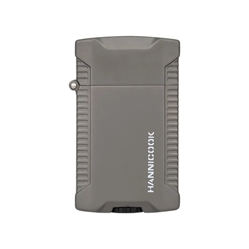 ولاعة جديدة قابلة للنفخ من البيوتان، شعلة مزدوجة مقاومة للرياح لهب أزرق إبداعي ولاعة سيجار بلوري، هدية راقية للرجال