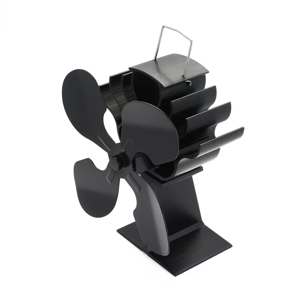 4-Blade Heat Powered Stove Fan for Wood Burner - Eco Heater Tool for Winter Warmth