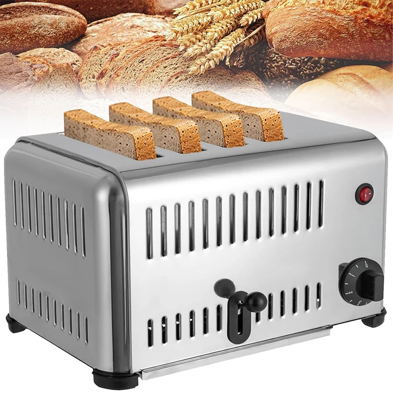 

Заводская цена 4-ломбочный тостер для сэндвич-хлеба, автоматический электрический 4-ломбочный тостер из нержавеющей стали