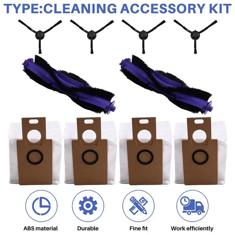 A66T-メインブラシ交換キット ローラーブラシ、サイドブラシ、ダストバッグ TP-Link Tapo RV30 Max/RV30 Plus/RV20 Max Plus ロボット掃除機用