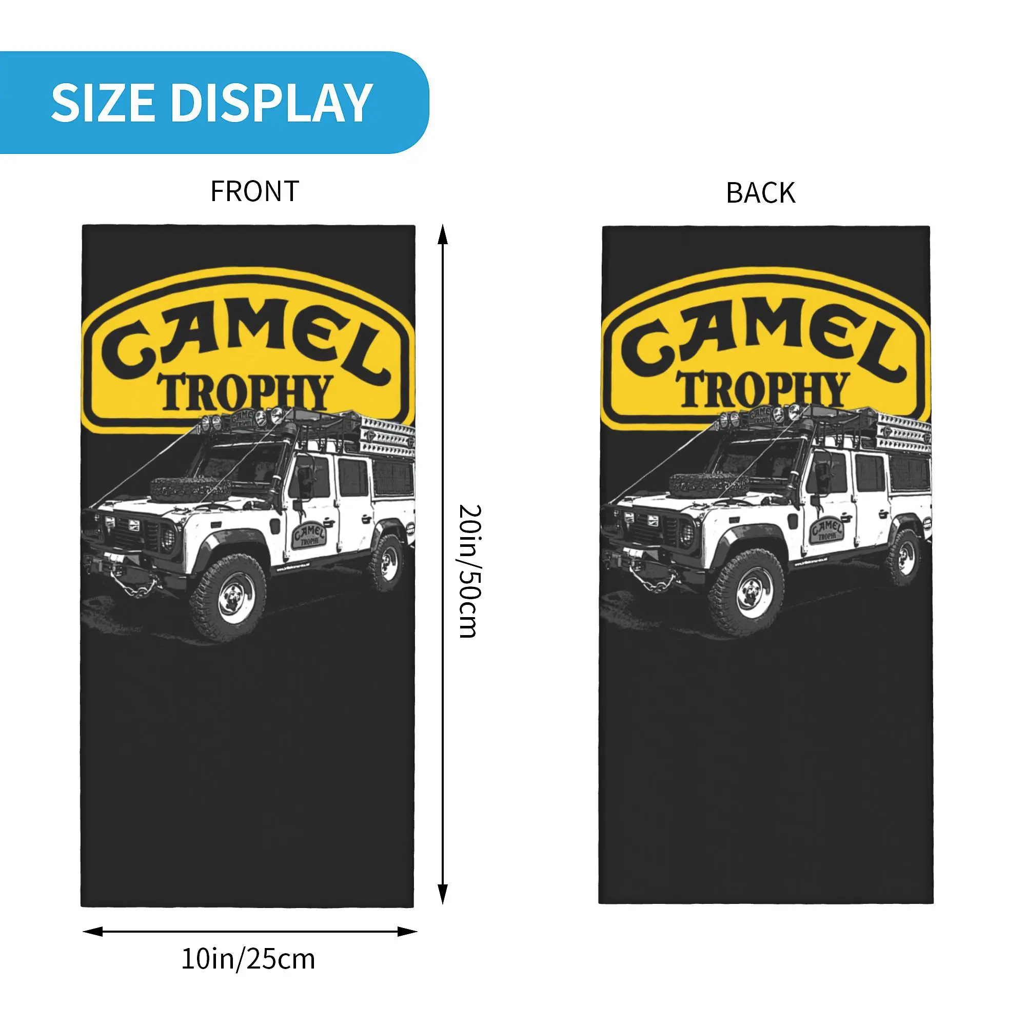 Custom Camels Trophy Defender 110 Bandana Neck Warmer Men Women Winter Ski Tube Scarf Gaiter Motorcycles Moto Yellow Face Cover