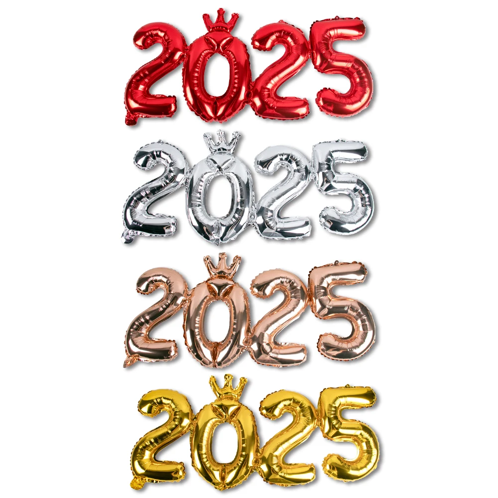 

New Year 2025 Foil Balloons Silver Gold 2025 Number Balloon Happy New Year Party Decoration Balloon New Year Eve Party Supplies