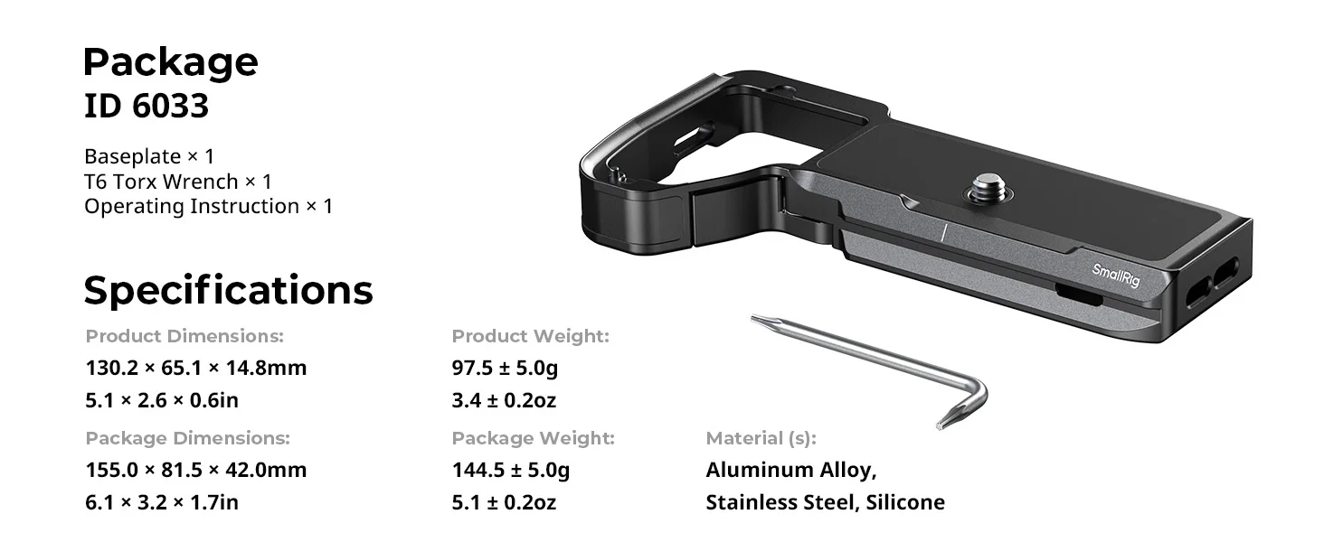 SmallRig A7 V / A7R V / A7 IV Montageplatte mit AirTag-Steckplatz für Sony Alpha 7 V / 7R V / 7 IV, mit 1/4"-20 Gewindelöchern -6033 – Detail 7