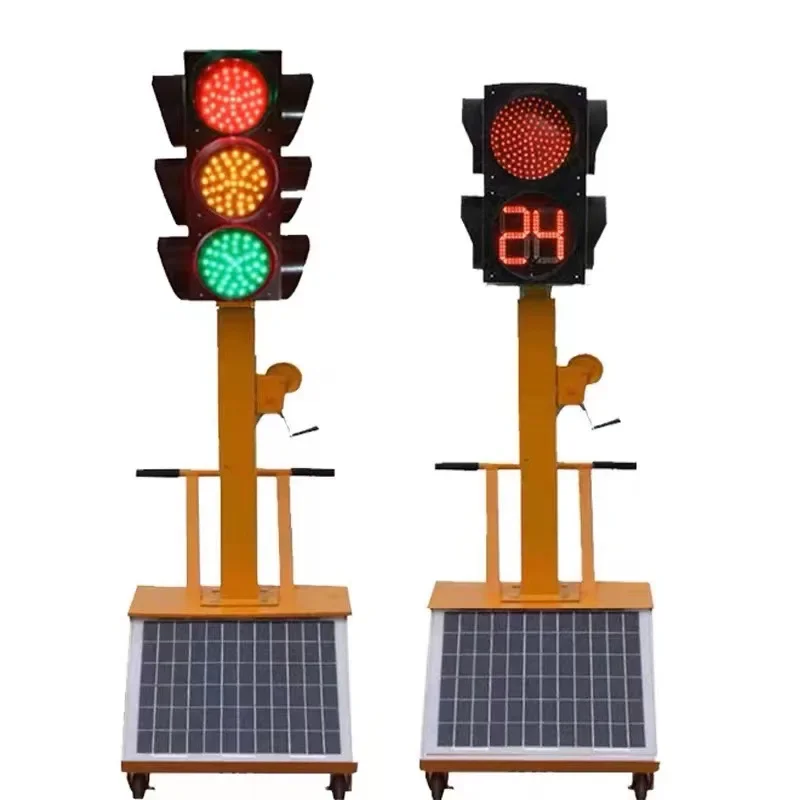Intersection Construction Warning Traffic Control Lifting Temporary Signal Light