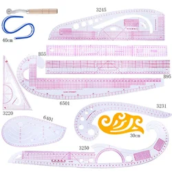 11/10/8/5/4 pz curva francese righello di classificazione metrico misura sartoria modello di disegno su misura strumento artigianale forniture per cucire in plastica