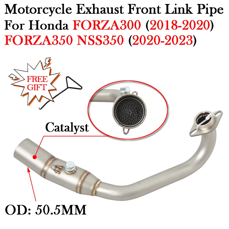 Slip On For HONDA FORZA300 FORZA350 NSS350 FORZA 300 350 2018 - 2023 Motorcycle Exhaust Front Link Pipe Modify Escape Moto 51MM