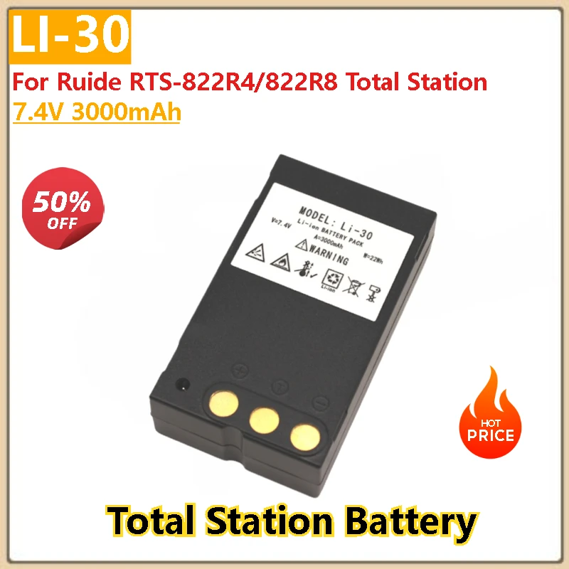 

LI-30 Battery 7.4V 3000mAh for Ruide RTS-822R4/822R8 Total Station High Quality