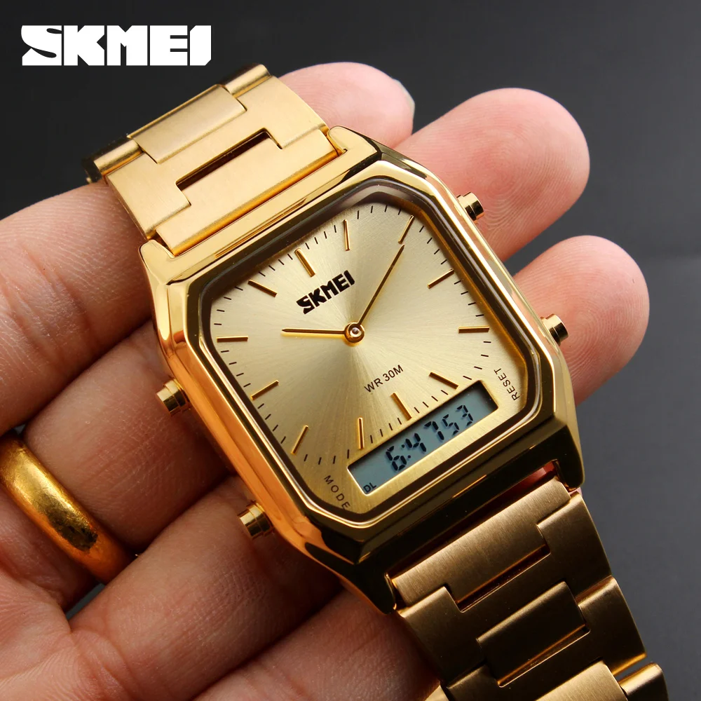 SKMEI 1220 Quartz Wristwatches relogio masculino Fashion Casual Watch Men Digital Dual Time Sports Chronograph 3bar Waterproof