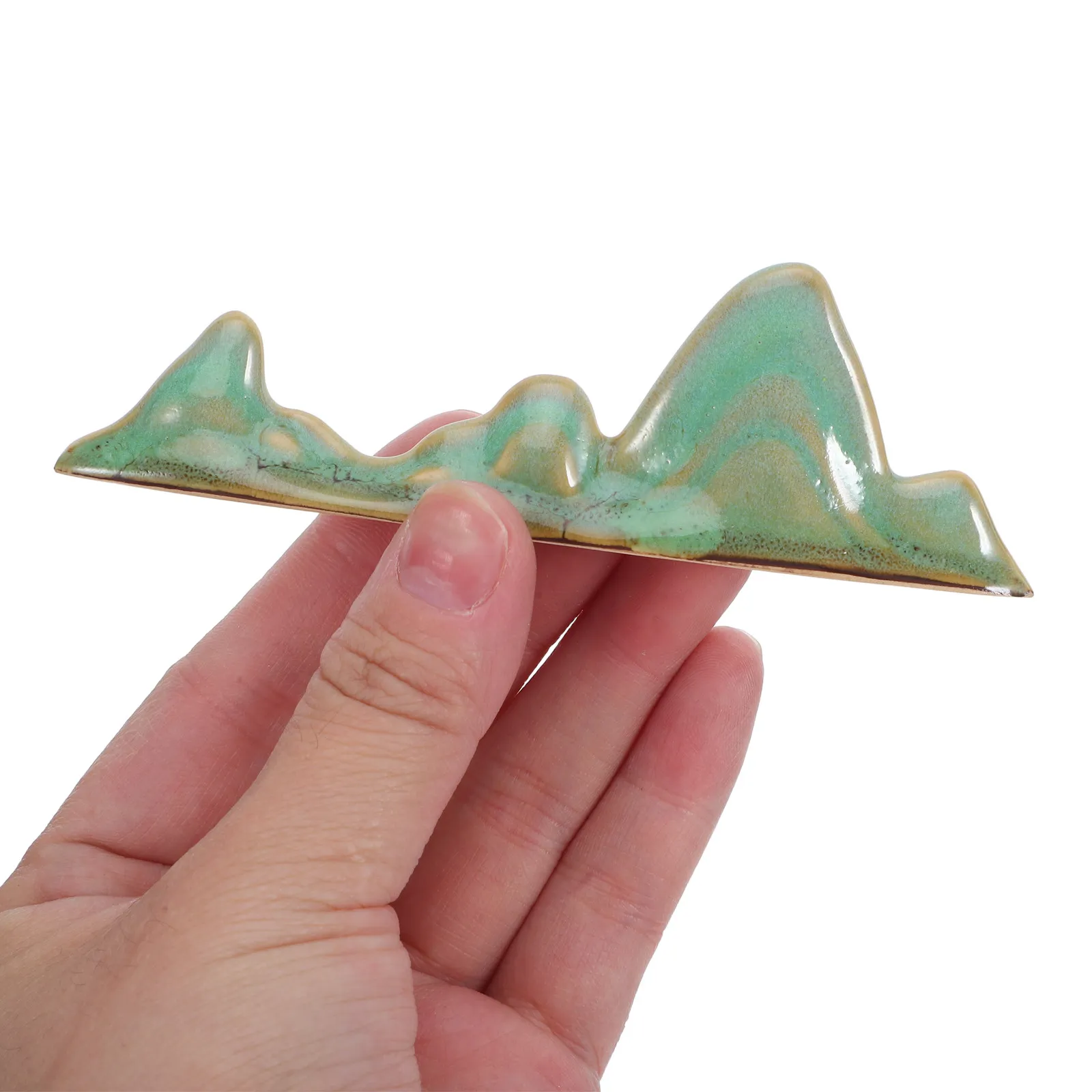 Soporte de Cerámica con Forma de Montaña para Pinceles de Pintura China, Caligrafía, Sumi y Palillos, para Arte Oriental y Papel