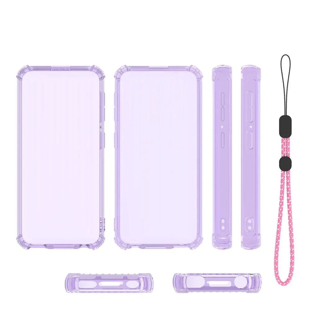 TPU MP3 Player Case Transparent Shock Resistant Protective Player Case Raised Edges Wrist Strap MP3 Player Cover for AGPTEK M3