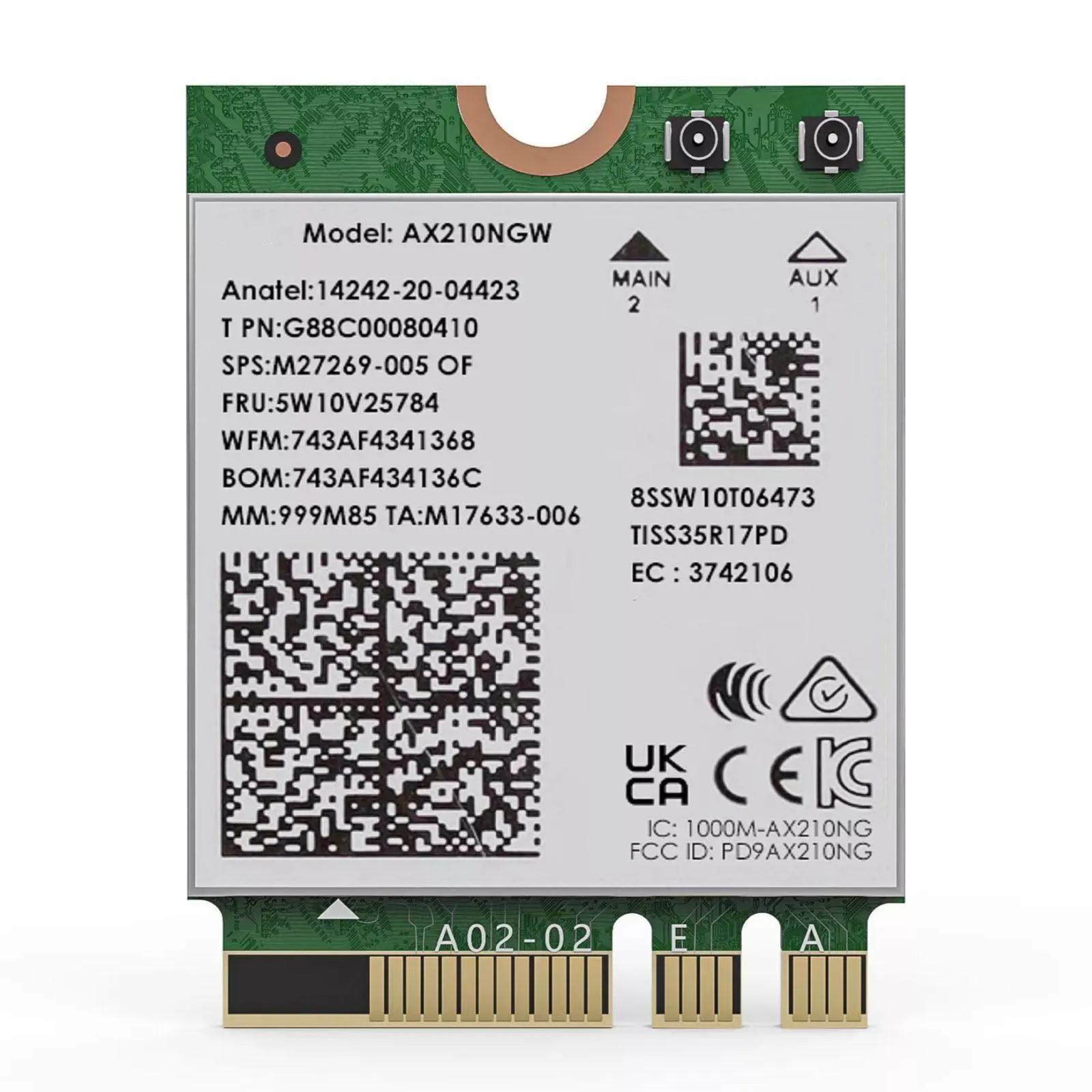 

Беспроводная карта Wi-Fi 6E для Intel AX210, трехдиапазонный, 5400 Мбит/с, 2,4 ГГц/5 ГГц/6 ГГц, сетевой адаптер Bluetooth5.3, модуль Wi-Fi для ноутбука