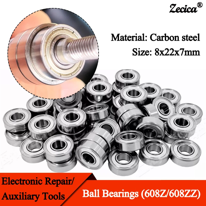 Kugellager 608Z 608ZZ 8x22x7mm Deep Groove Mini Kugellager Kohlenstoffstahl für Skateboard Roller 3D Drucker Teile