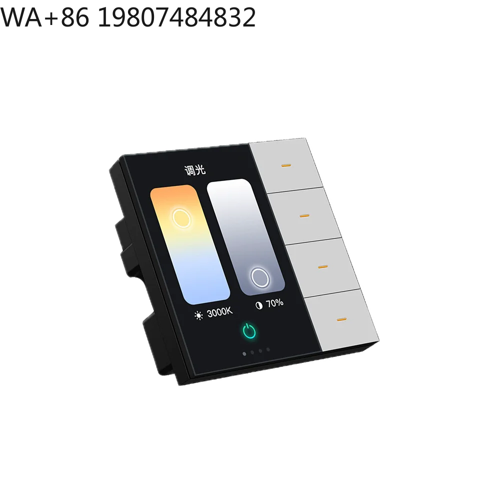 3.5 Inch 4-Gang Relay Smart Light Switch Panel 8-Scene Dimming WiFi Zigbee ABS Wall Home Automation Screen