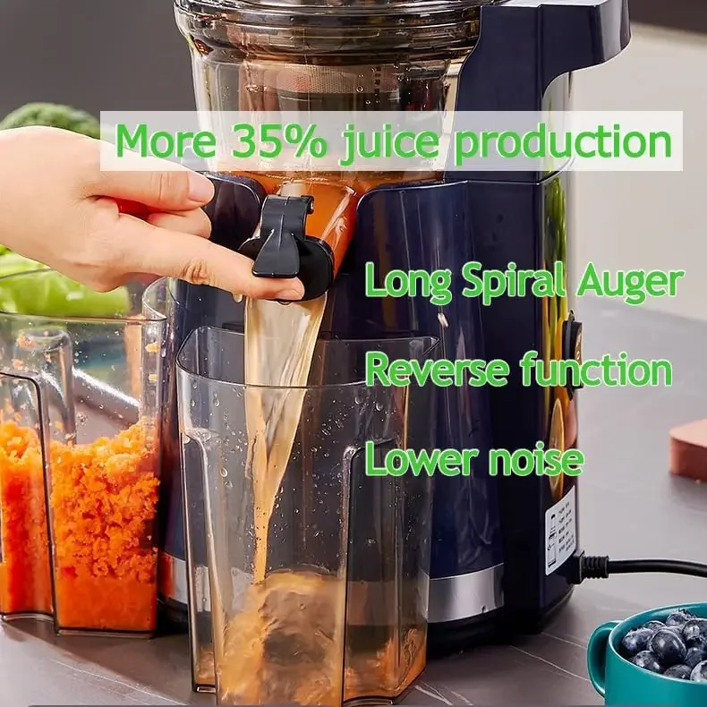 2 em 1 extrator do juicer para o vegetal e o fruto, máquina da imprensa fria, fácil de limpar