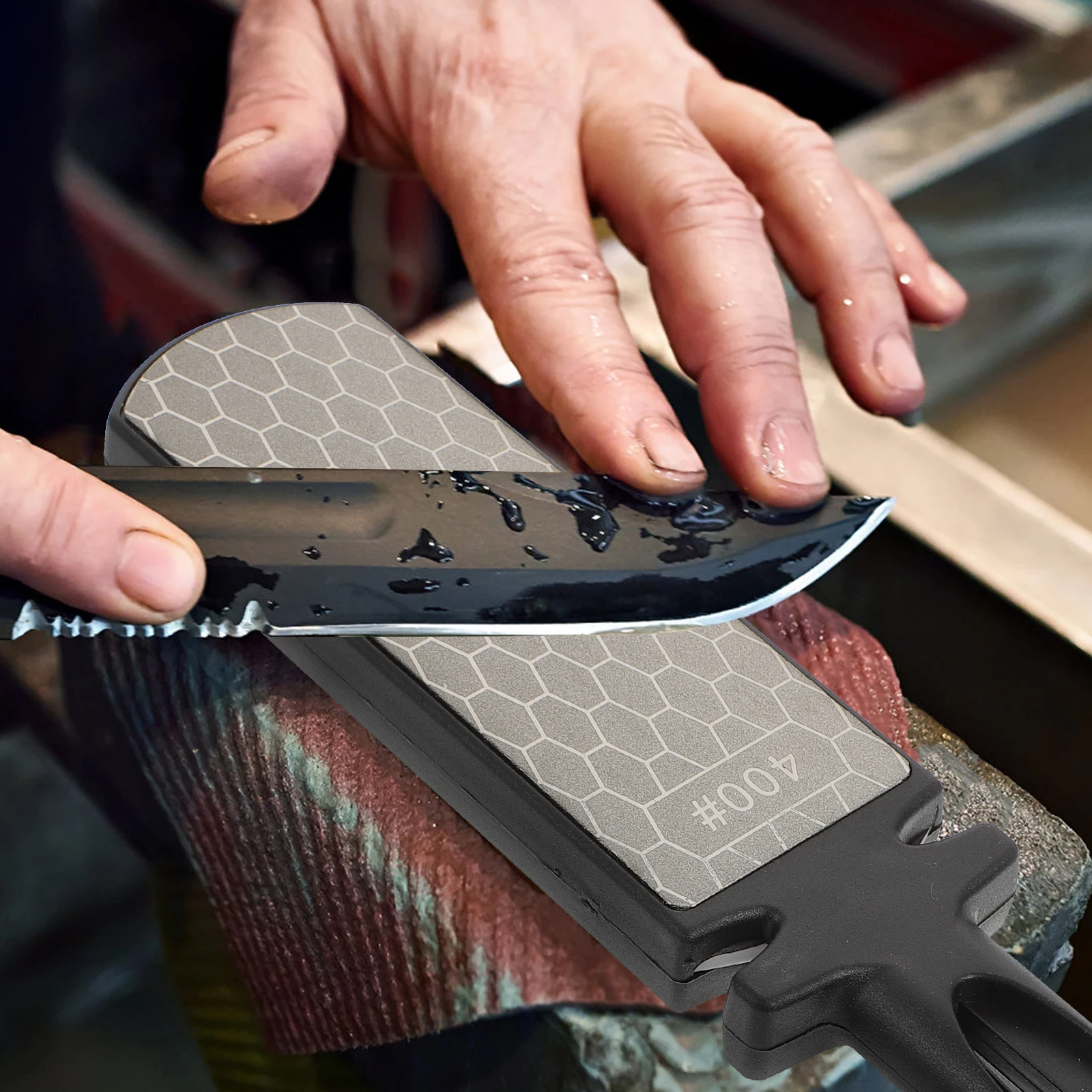 

Double Sided Knife Sharpener Scissors Tool Plastic Household Wear Fast Effect Great Save Time Daily