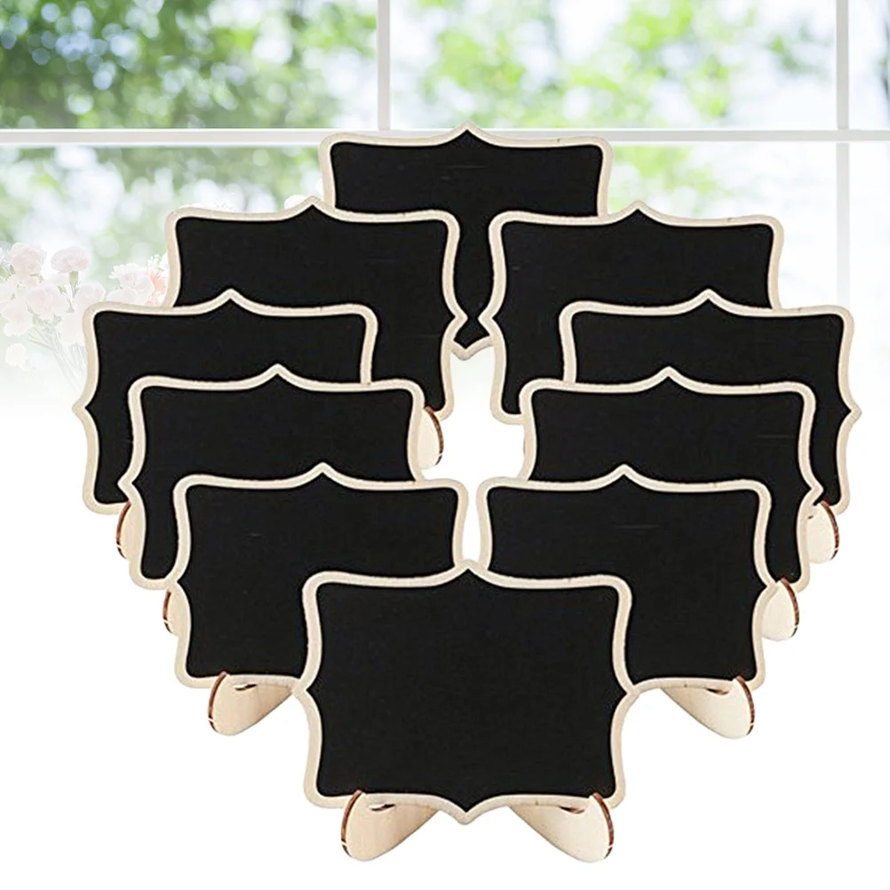12pcs Mini Chalkboard Blackboard Message Board Wooden Edge Table Sign For Wedding Party Kids Shop Label Display Decorative