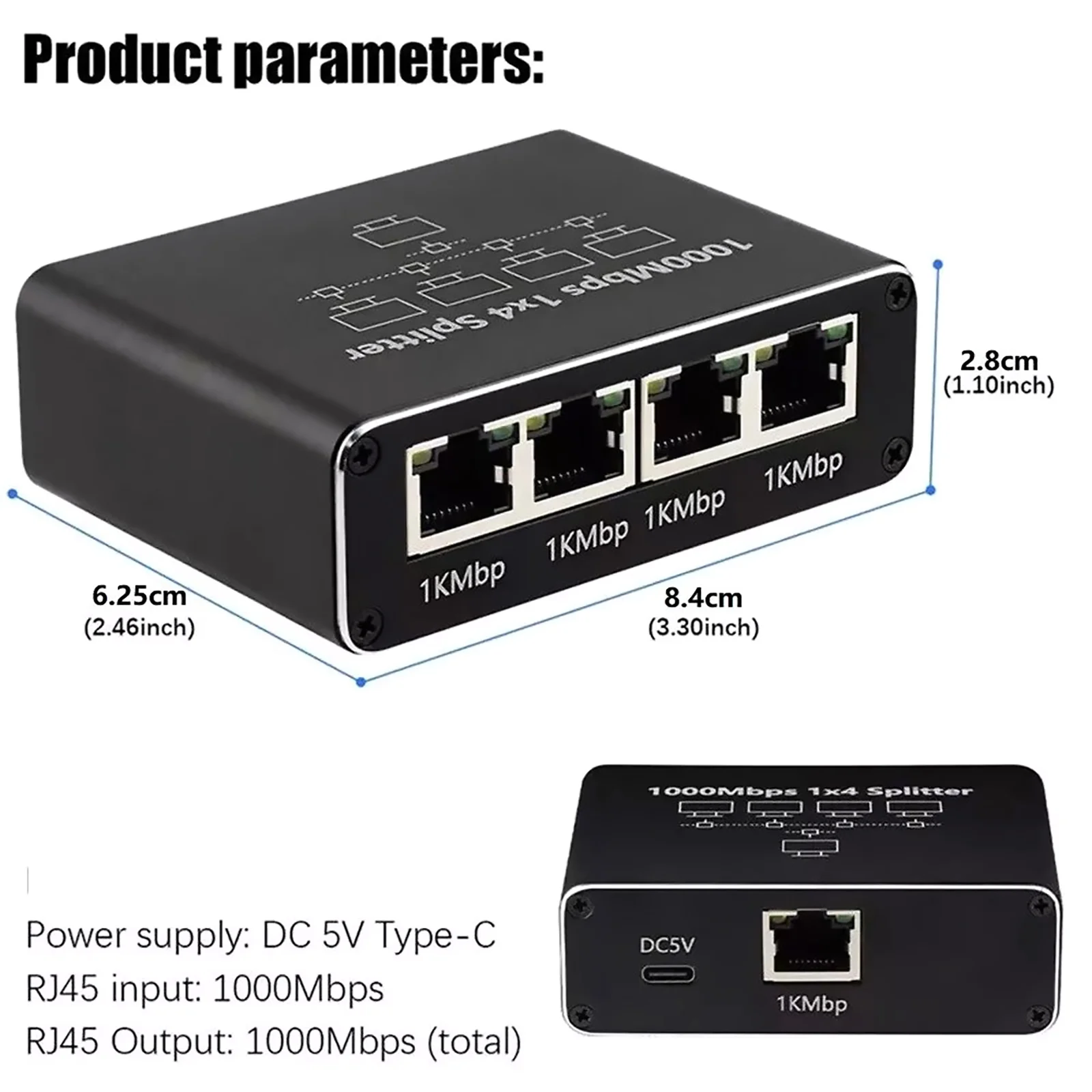 Imagem -06 - Gigabit Ethernet Splitter Lan Network Internet Hub de Computador Switch Roteador Set-top Box a 1000mbps 1pc Rj45