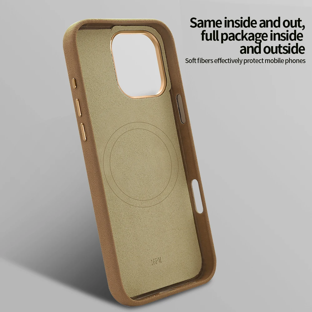 Funda de teléfono de gamuza para iPhone 17 pro con cubierta anticaída de carga inalámbrica magnética Compatible con iPhone 17 16 15 pro Max