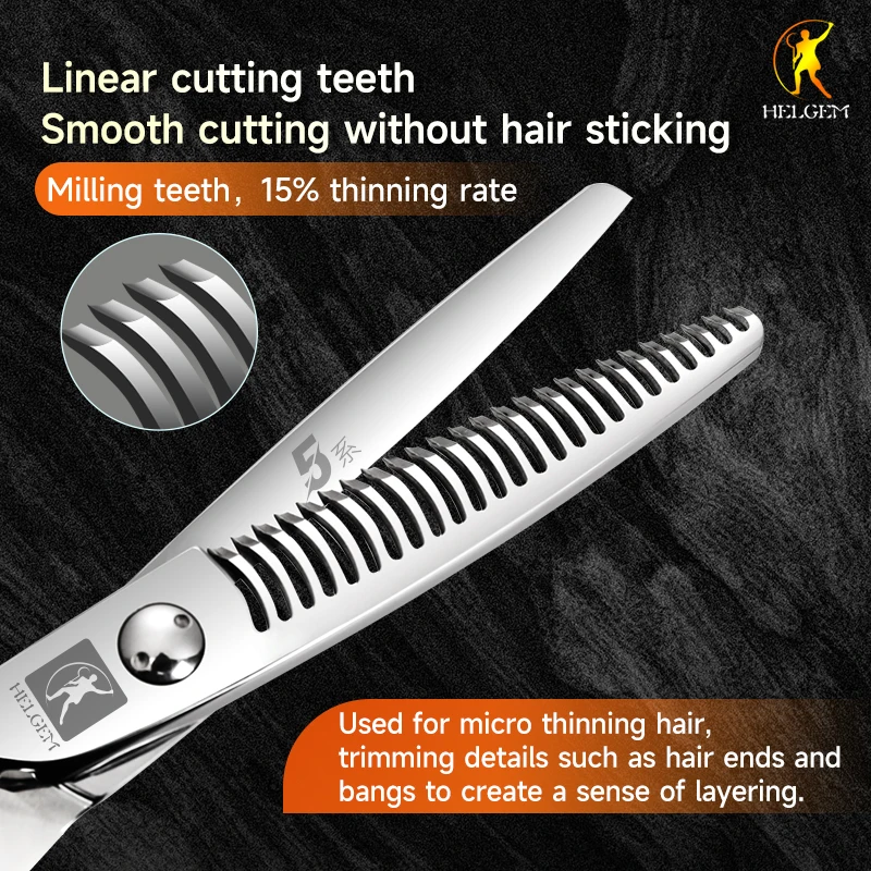 

Helgem JPVG10 6inch Hair Scissors With 15% Thinning Rate Salon Shears For Left-hand Hairdresser