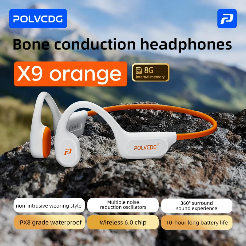 POLVCDG 8G Geheugen Beengeleiding Sport Zwemhoofdtelefoon IPX8 Waterdicht Bluetooth 6.0 Hardloophoofdtelefoon 2026 Nieuw Model X9
