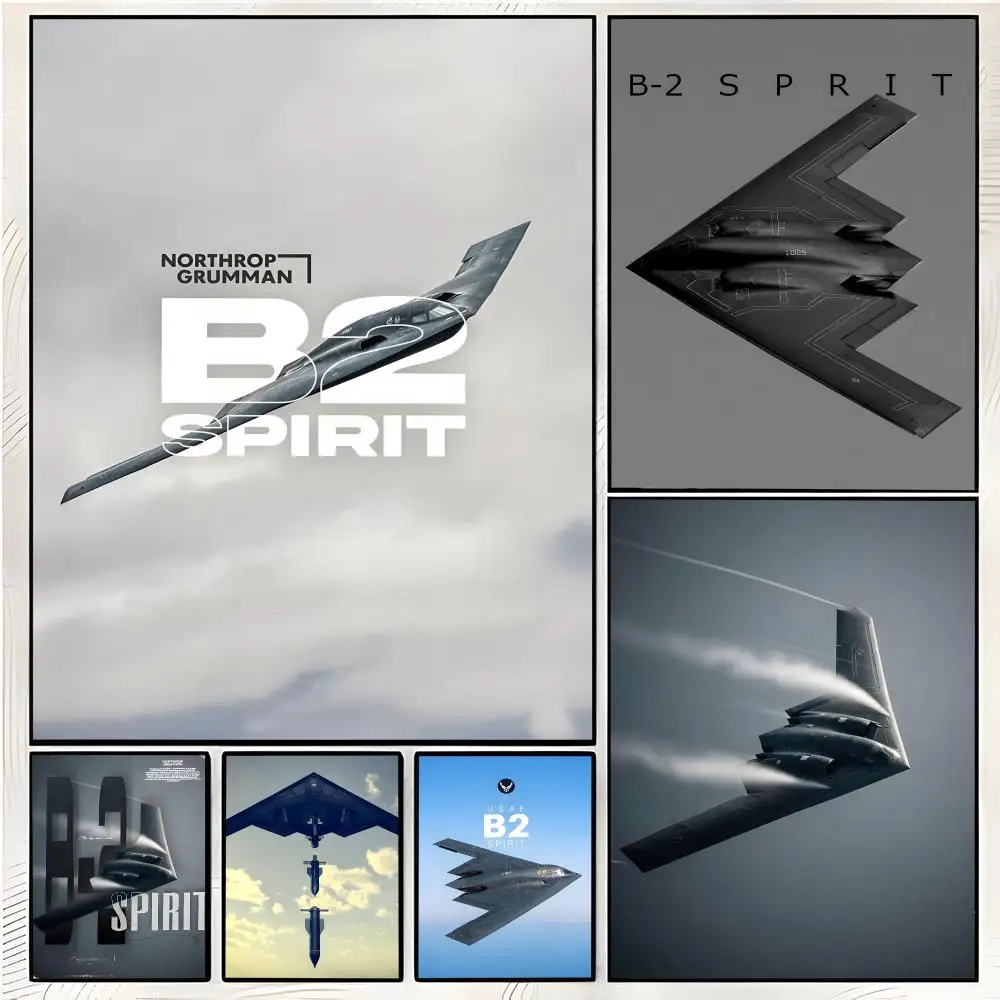 Aircraft Stealth B2 Spirit Painting Calligraphy Wall Art Mural Living Room Canvas Decor Gifts