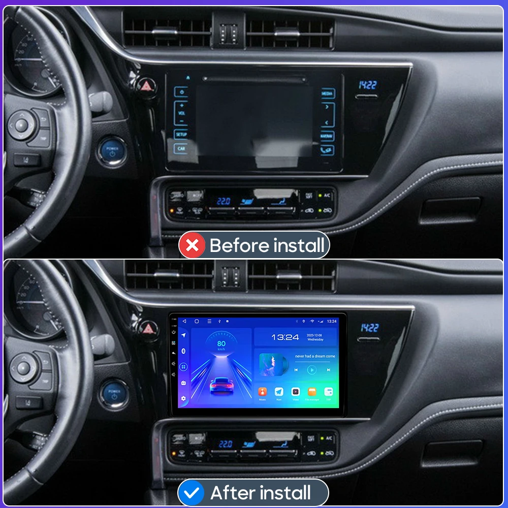 Android 16 For Toyota Auris 2016 2017 2018 Corolla Altis E170 E180 Car Multimedia Wireless Player Carplay Radio Video GPS 2din