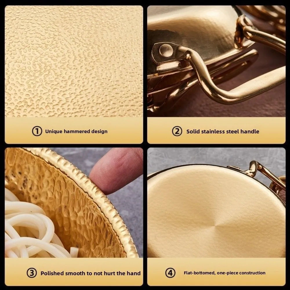 Edelstahl-Paella-Pfanne für Meeresfrüchte 18-30cm Sukiyaki ‌ Küchen-Kochpfanne Budae Jjigae ‌ Doppelgriff-Edelstahltopf