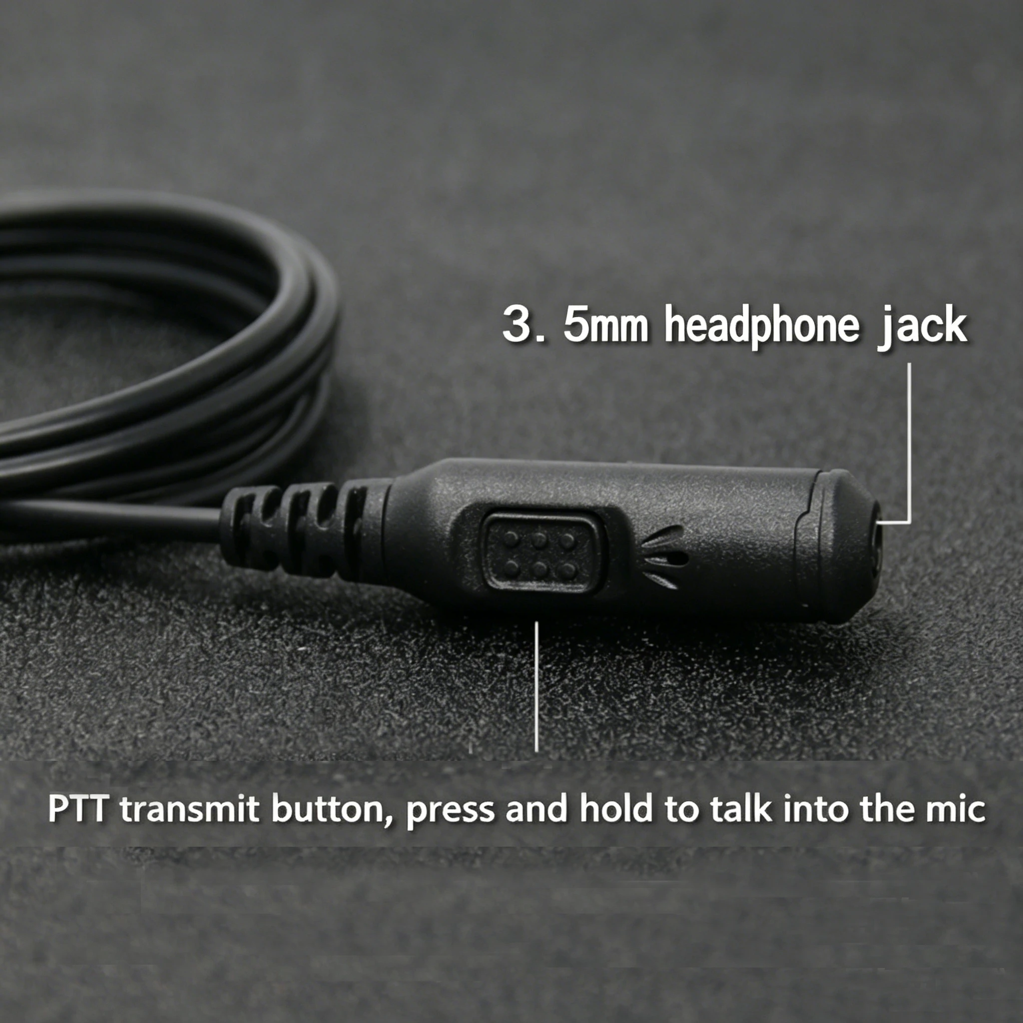 2Pin K-Type Headset With Mic PTT to 3.5mm jack Earpiece,Audio cable For Baofeng UV5R TYT Wouxun Kenwood Radio Earphone adapter view 3
