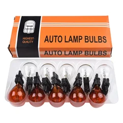 10Pcs 3157 Clear And Amber Tail Signal Brake Light Bulbs 3057 3155 3357 3547 4157 External Turn Signal Bulb Halogen Lamp