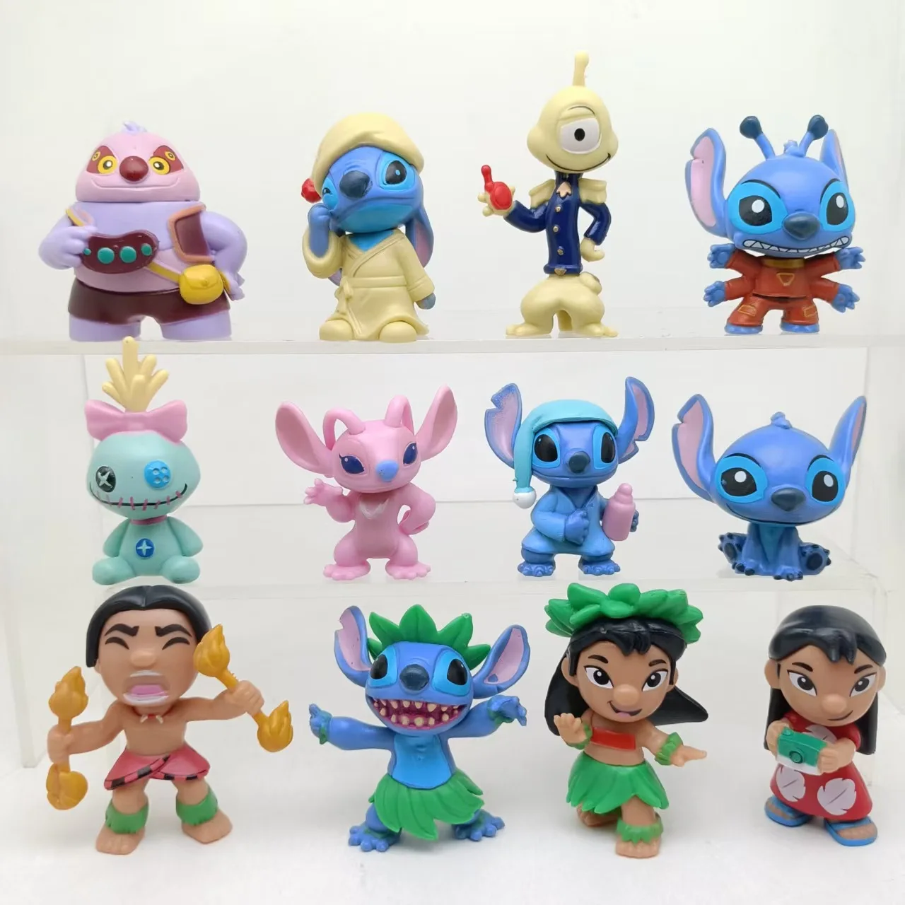 

12pcs/set Stitch Anime Figure PVC Figure Collectible Doll Model Toys For Children Birthday Gift