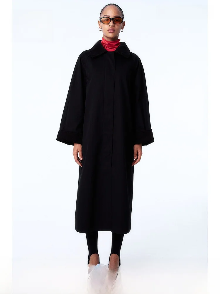 

H & M женское зимнее твидовое хлопковое пальто 248092, классическая женская шерстяная верхняя одежда Sli из чистого хлопка, осень