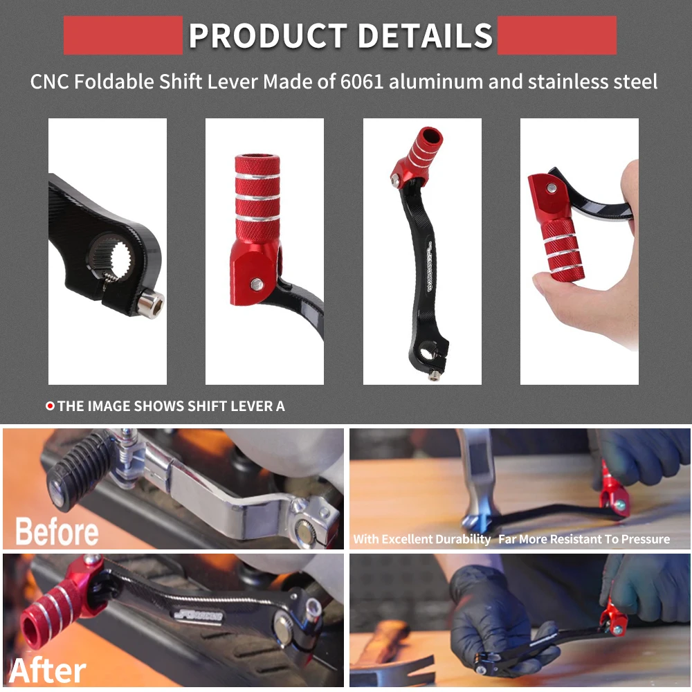 Motorcycle CNC Shifter Shift Pedal Rear Foot Brake Pedal Lever For Honda CRF250R CRF450R CRF450RX CRF250RX CRF 250 450 R RX JFG