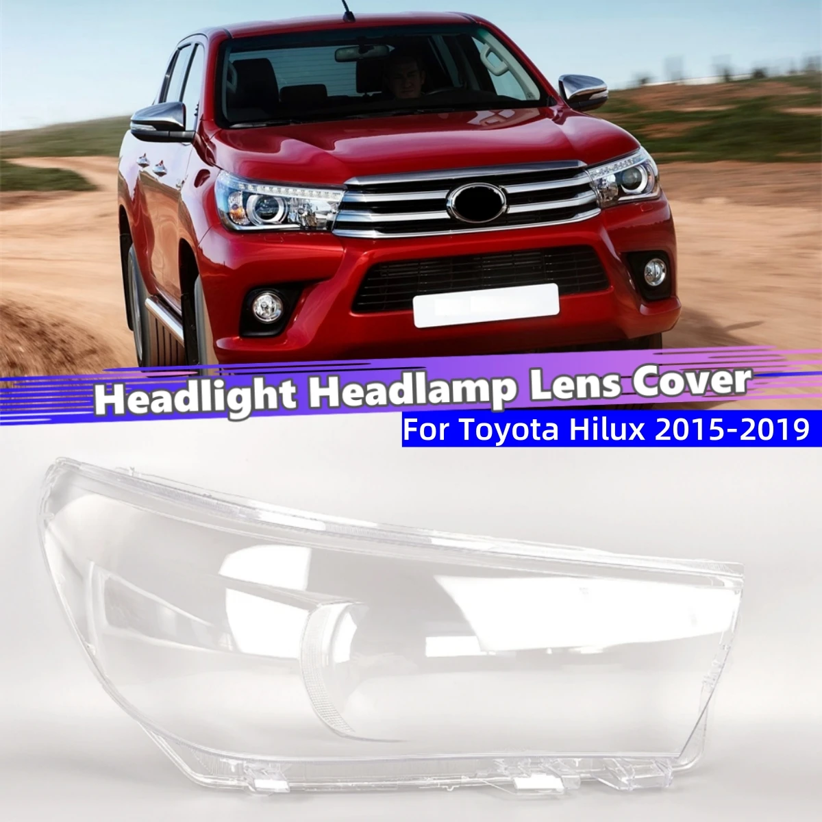 For Toyota Hilux 2015 2016 2017 2018 2019 Accessories For Vehicles Lights Lens Shell Headlights Lamp Lens
