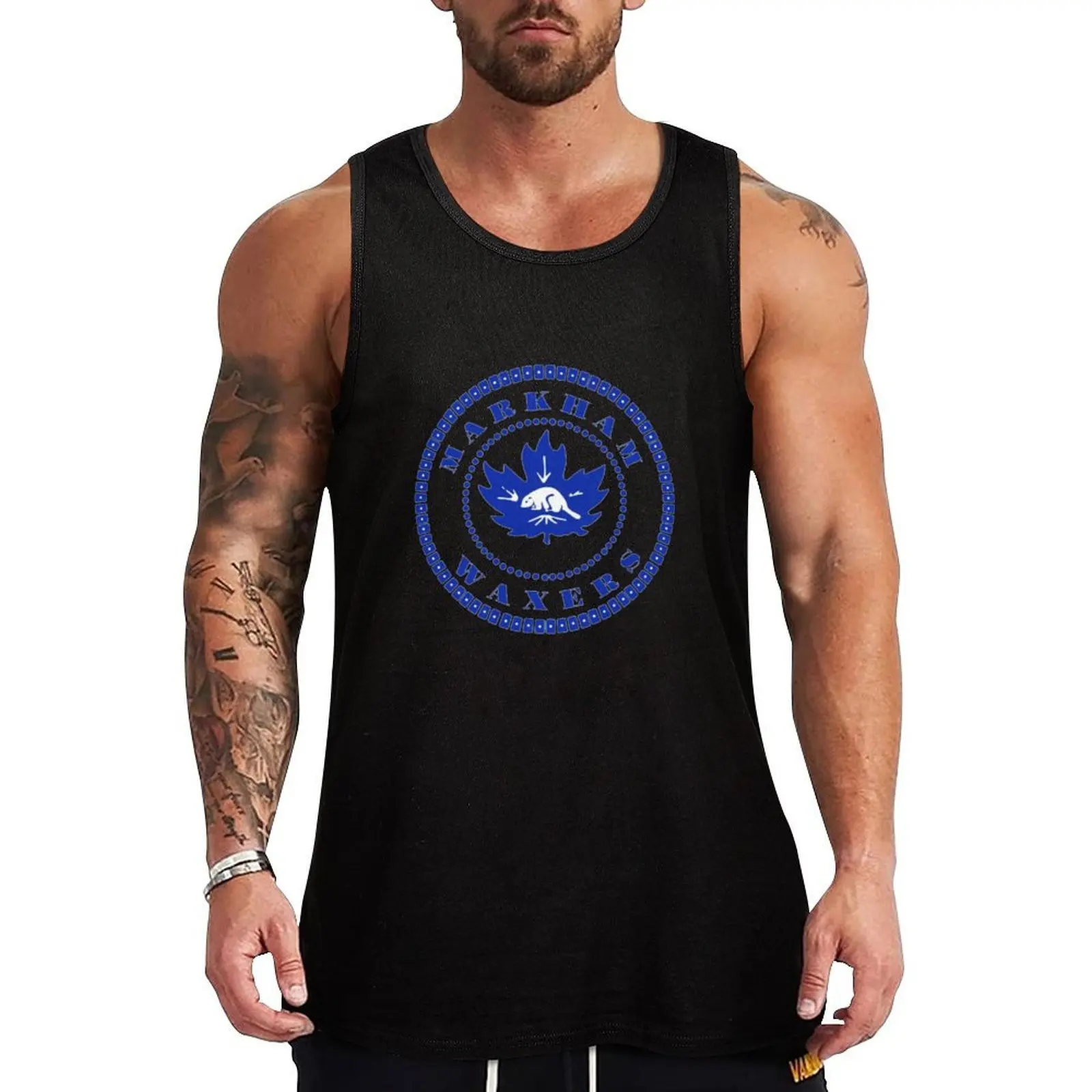 Markham Waxers Ontario Junior Hockey League Vintage Logo Tank Top Breathable Tank Top Moisture Wicking Sleeveless Shirt