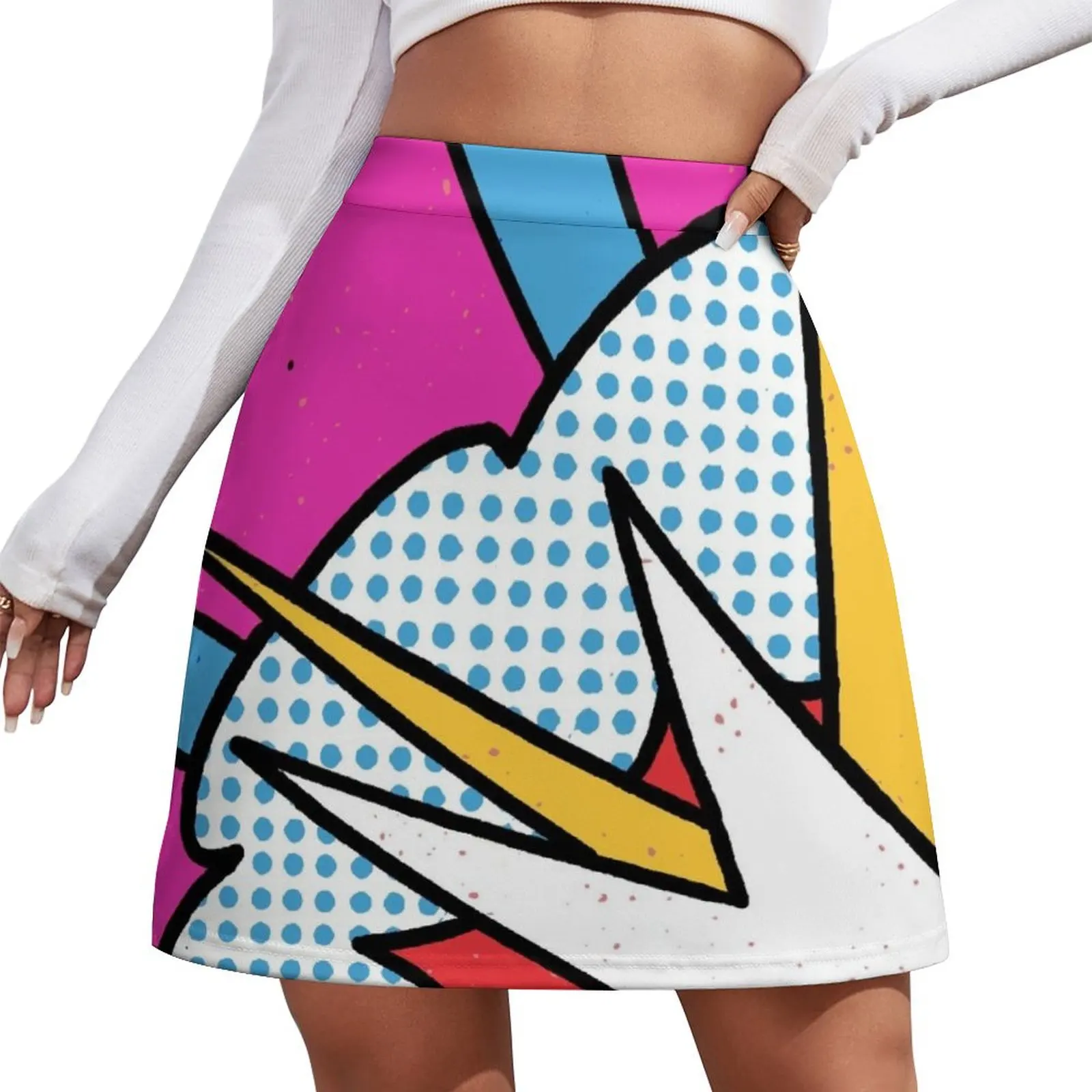 

Pop Art Explosion Mini Skirt luxury clothes women luxury women's skirt Skirt shorts night club women Mini