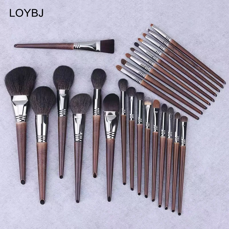 LOYBJ Natural Goat Hair Makeup Brushes Set Powder Foundation Blush Make Up Brush Cosmetic Eyebrow Eyeshdow Blending Maquillage