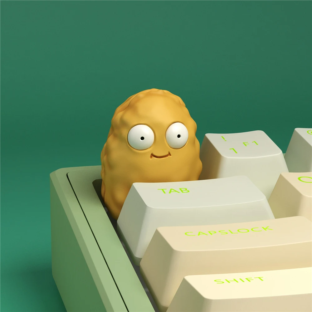 3D Fantasy PVC Keycaps - Sunflower & Peashooter Shapes, Vivid Design, Durable & Light, MX-Compatible for Gaming Keyboards