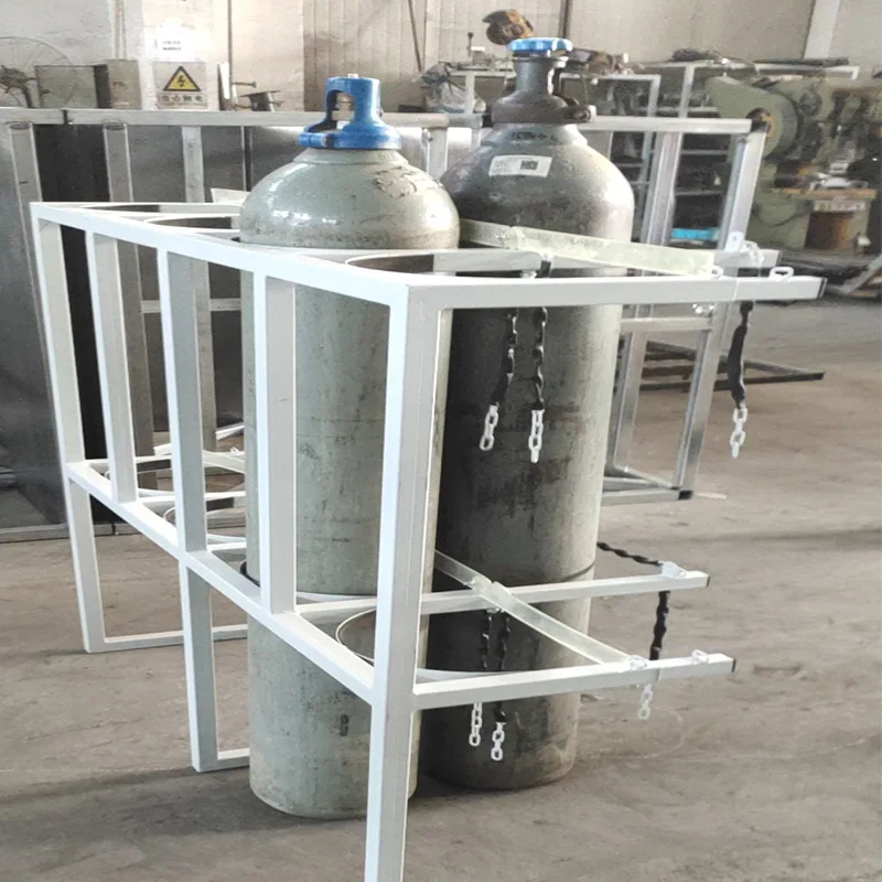 Gas cylinder holder, single bottle and double bottle holder, movable cart