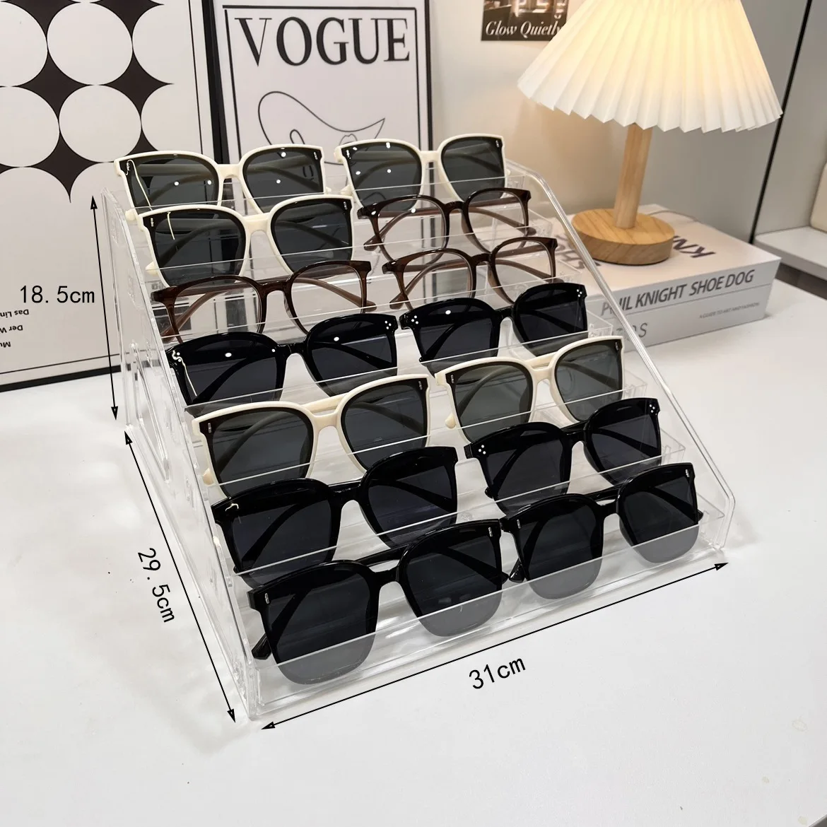 Acrylic Eyeglass Display Rack, Multi-Layer Sunglasses Storage Holder, Desktop Glasses Organizer Stand For Shop Counter & Home