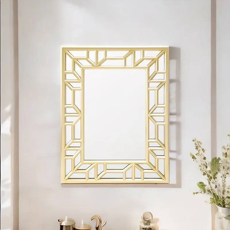 Manufacturer's direct sales of new Chinese rectangular decorative mirrors, minimalist entrance wall stickers, wall mounted house