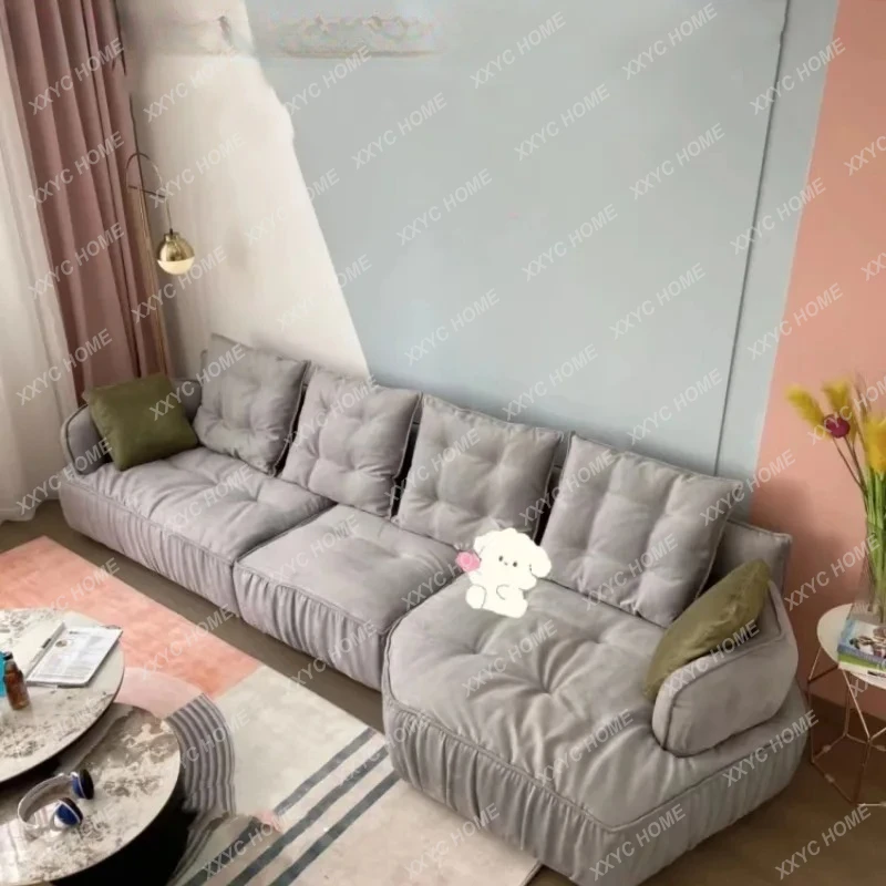 L sofa modern light luxury corner special-shaped curved villa large flat living room simple sectional sofa